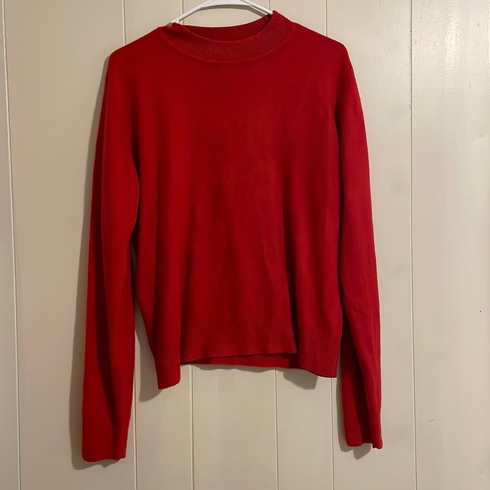 Sag Harbor | red vintage crew neck sweater | LARGE | never worn